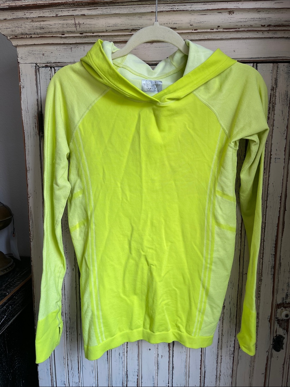 Athleta Women's Neon Yellow Lightweight Hoodie Performance Top
